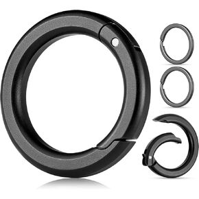 Fegve Round Carabiner Clip ، Spring O Clip Rings Clip ، سلسلة مفاتيح الإفراج السريع ، خطافات سلسلة مفاتيح لمفاتيح السيارات المنزلية