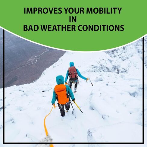 Trail Spikes Crampons Ice Grips for Hiking - Winter Shoes/Boots with 14 Stainless Steel Spikes, Anti-Slip Traction Cleats for Snow Ice Walking Climbing Mountaineering (Black, L) in Saudi Arabia