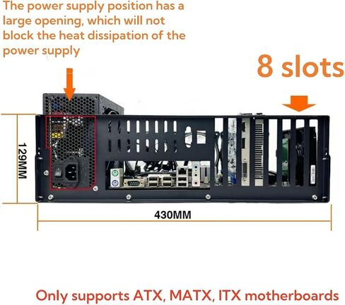 DIY Gaming Computer Case, ATX Open Chassis Case Rack Open Air Pc Case for ATX/M-ATX/ITX Motherboards up to 305x245mm in Kuwait
