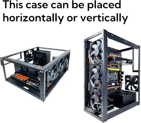 DIY Gaming Computer Case, ATX Open Chassis Case Rack Open Air Pc Case for ATX/M-ATX/ITX Motherboards up to 305x245mm in Kuwait