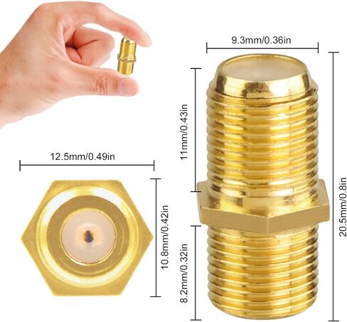 VCE Coaxial Cable Connector 6 Pack, Gold-Plated Coax Female to Female Connector for RG6/RG59 Coaxial Cable Extend in Kuwait
