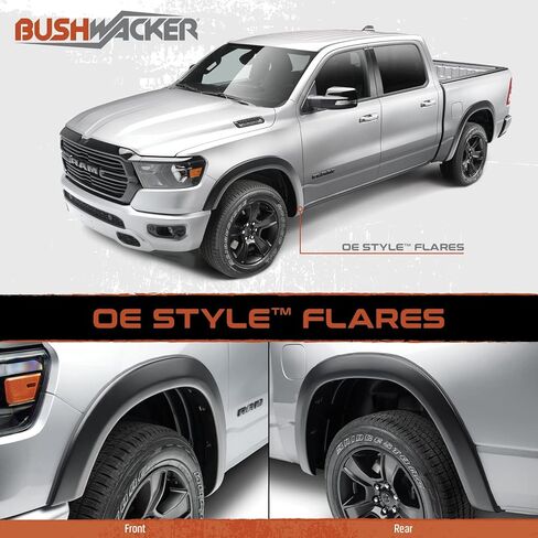 Bushwacker Extend-A-Fender Extended Front & Rear Fender Flares | 4-Piece Set, Black, Smooth Finish | 50931-02 | Fits 2019-2022 Dodge RAM 2500, 3500 in Saudi Arabia