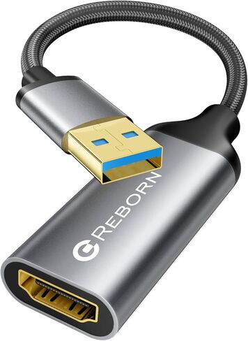 Reborn USB-C إلى HDMI 2.1 محول 8K@60Hz ، النوع C إلى HDMI Converter 4K@144Hz [Thunderbolt 3/4 متوافق]-يدعم 48 جيجابت في الثانية ، محول HDMI لـ MacBook Pro/Air ، iPad ، أجهزة الكمبيوتر المحمولة USB-C الأخرى. in Kuwait