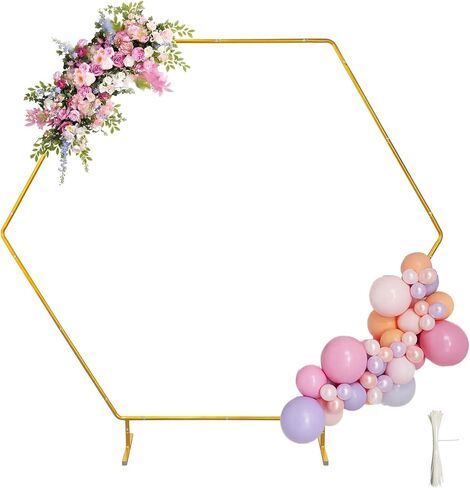 Chamvis Round Backdrop Stand, 6.9ft (2.1m) Gold Circle Round Wedding Arch Stand Plant Support Stand Garden Arbors: for Wedding Birthday Photo Background in Saudi Arabia