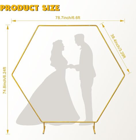 Chamvis Round Backdrop Stand, 6.9ft (2.1m) Gold Circle Round Wedding Arch Stand Plant Support Stand Garden Arbors: for Wedding Birthday Photo Background in Saudi Arabia