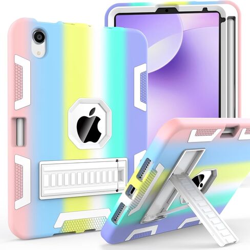CCMAO IPAD MINI 5 CASE 2019 ، IPAD MINI 4 CASE 2015 ، غطاء حماية هجينة مقاوم للصدمات الثقيلة لجيل iPad Mini 5/4th 7.9 بوصة ، للأطفال للأطفال ، الأرجواني+الأخضر in Kuwait