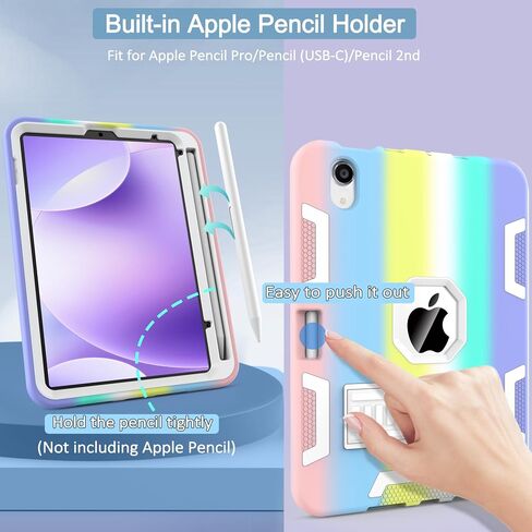 CCMAO IPAD MINI 5 CASE 2019 ، IPAD MINI 4 CASE 2015 ، غطاء حماية هجينة مقاوم للصدمات الثقيلة لجيل iPad Mini 5/4th 7.9 بوصة ، للأطفال للأطفال ، الأرجواني+الأخضر in Kuwait