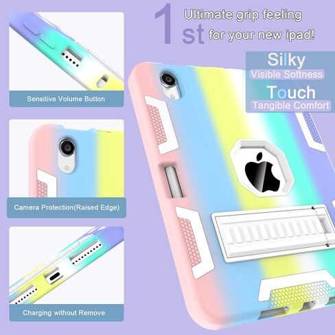 CCMAO IPAD MINI 5 CASE 2019 ، IPAD MINI 4 CASE 2015 ، غطاء حماية هجينة مقاوم للصدمات الثقيلة لجيل iPad Mini 5/4th 7.9 بوصة ، للأطفال للأطفال ، الأرجواني+الأخضر in Kuwait
