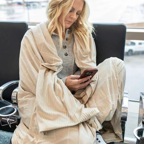 Beddy's Dual-Sided Travel Blanket for Airplane or Car, Packable with Portable Carrying Case Bag, Super Soft & Cozy Lightweight Blanket, Perfect for Travelers, Road Trips and Camping, On-The-Go in Saudi Arabia
