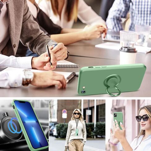 Samsung Galaxy S21 FE Case, Purple Silicone, Shock-Absorbent, Magnetic, Kickstand, 360°Rotatable Ring Holder, Slim Protective Cover in Kuwait