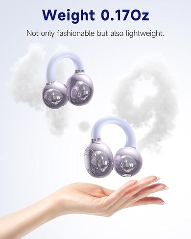 aigo CA05 Open Ear Earbuds Clip on Wireless Bluetooth 5.4 Headphones with Mic for iPhone,Android,Laptop,Enc Noise Reduction,50H Play,Waterproof Comfortable Wireless Earbuds Fit Sports Workout,Black in Kuwait