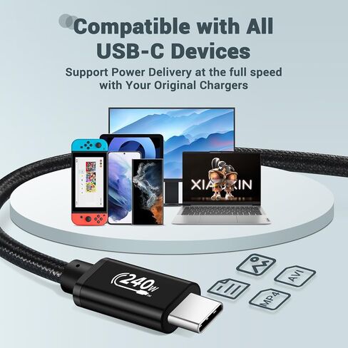كابل USB C 90 درجة (2Pack ، 240W ، 3ft) ، النوع C من النوع C كابل ، PD 3.1 كابل الشحن السريع لأسفل لأسفل in Kuwait