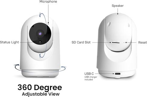 Feit Electric Smart Security Camera Bulb, 2K QHD Resolution, 2-Way Audio, Human Tracking, 350° Pan, Night Vision, Motion Alerts, E26 Base, Alexa/Google Assistant Compatible, CAM/PAN/WIFI/E26/2K in Kuwait