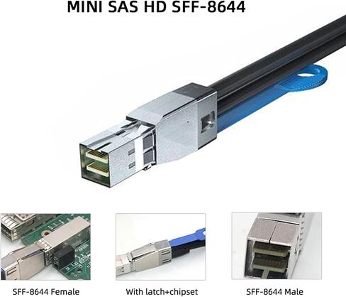 mSAS Cable SFF-8087 Front to 4*SATA for SAS/RAID Controllers, HDD, Backplanes and Server, 9/10/23/24 in. in Kuwait