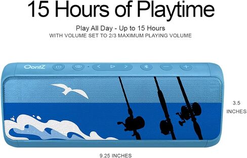 مكبر صوت Bluetooth Oontz Pro مقاوم للماء ، وحجم أعلى من 21-Watts ، صوتًا استثنائيًا وباسًا ، مجموعة لاسلكية 100 قدم ، قم بتشغيل اثنين معًا لمكبرات الصوت المزدوجة ، ومكبرات صوت بلوتوث (أسود) in Kuwait