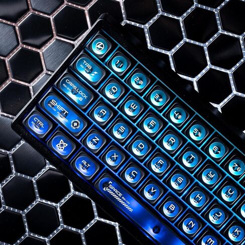 مفاتيح مفاتيح شفافة ، XVX New Max Profile Shine من خلال keycaps75 في المئة ، Cat Eye Custom Keycaps ، PC Jelly Keycaps للوحات المفاتيح الميكانيكية (136Keys ، فقط Keycaps)-Purple & White in Kuwait