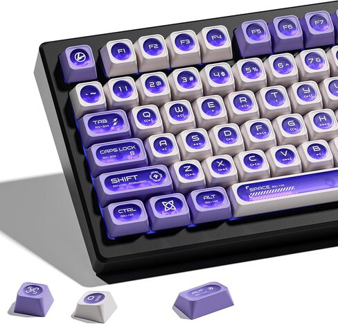 OHY XVX Black Shine Through Keycaps for Mechanical Keyboards - 136 Keys Black Translucent Cat Eye Design,Cherry MAX Profile, PC+PBT Frosted RGB Keycaps in Saudi Arabia