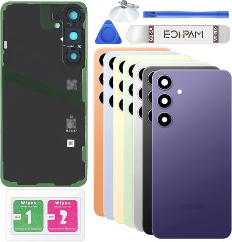 Back Glass Replacement for Samsung Galaxy S24 Ultra SM-S928 Back Cover Rear Housing with Camera Lens + Repair Tool Kit Genuine Rear Glass (Black) in Kuwait
