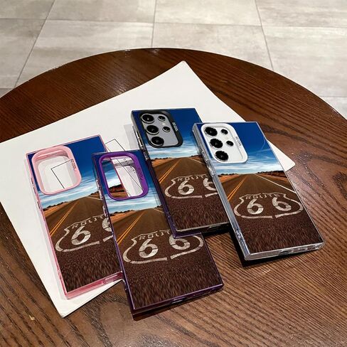 Galaxy S24 Ultra Case - Blue Neon Network Design, Slim Shockproof TPU Bumper, Matte Anti-Scratch Protective Cover for Samsung S24 Ultra case Black in Kuwait