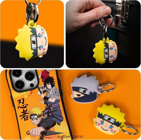 Iface Naruto Shippuden Figure Figure Case متوافق مع حافلات Apple Airtags - غطاء مفتاح الحماية من السيليكون [Carabiner Clip " - Kakashi in Kuwait