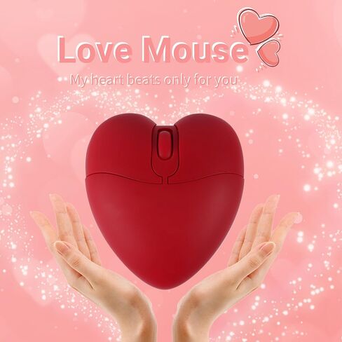 Elec Space Wireless Bluetooth Mouse ، فأر صامت وأنيق على شكل قلب من أجل الكمبيوتر المحمول ، جهاز الكمبيوتر - 10 أمتار (وردي) in Kuwait