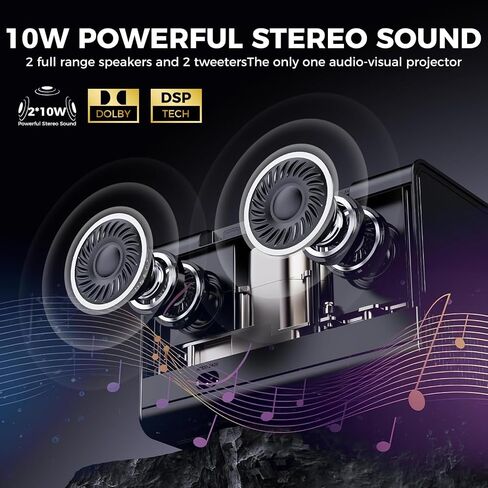 جهاز عرض صغير مع WiFi و Bluetooth ، جهاز عرض ذكي مع تطبيقات مدمجة ، جهاز عرض محمول مع 1080p 600 ANSI Auto Keystone ، Proyectors 4K Bluetooth WiFi مع 180 درجة قابلة للدوار in Kuwait