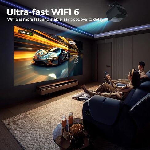 جهاز عرض صغير مع WiFi و Bluetooth ، جهاز عرض ذكي مع تطبيقات مدمجة ، جهاز عرض محمول مع 1080p 600 ANSI Auto Keystone ، Proyectors 4K Bluetooth WiFi مع 180 درجة قابلة للدوار in Kuwait