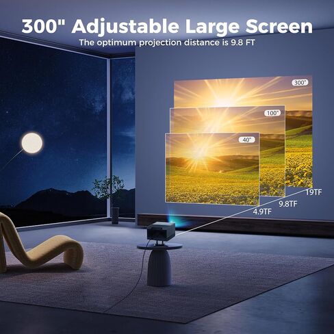 جهاز عرض صغير مع WiFi و Bluetooth ، جهاز عرض ذكي مع تطبيقات مدمجة ، جهاز عرض محمول مع 1080p 600 ANSI Auto Keystone ، Proyectors 4K Bluetooth WiFi مع 180 درجة قابلة للدوار in Kuwait