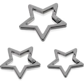 Tiesome 3 PCS Star Carabiner ، Star على شكل الفولاذ المقاوم للصدأ مقاطع مفاتيح مقطع Carabiner Snap Hook Hook Carabiner Hook Clip keychain keychain carabiners للمفاتيح وملحقات المحفظة مع 3 أحجام