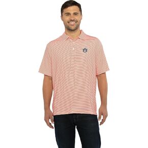 قميص بولو مخطط للرجال من Vantage Apparel Standard Collegiate Premium ماص للرطوبة ومطاط