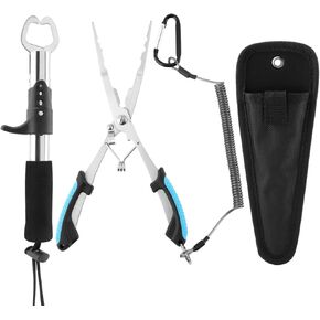 Fishing Pliers and Gripper Set, Stainless Steel Fishing Gear and Equipment, Fishing Accessories Fishing Tool Fishing Gear Fishing Gifts for Men