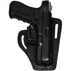 حافظة جلدية لـ Glock 17 ، 2 فتحة الفطائر OWB الحافظة الإبهام إبهام اليد اليمنى (ALIS337)