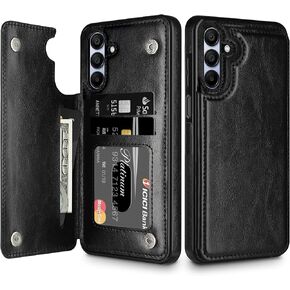 HianDier for Samsung A16 5G Case Wallet with Card Holder Women Men PU Leather Galaxy A16 5G Phone Case Shockproof Protective Cover for Samsung A16 Case Magnetic Closure for Galaxy A16 5G Case-Black in Kuwait