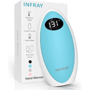 Undray Hand Warmers قابلة لإعادة الشحن ، USB-C 5200mAh جيب قابلة لإعادة الاستخدام دافئ/بنك الطاقة ، واليد الكهربائية محمولة دافئة السخان على الوجهين ، هدية شتوية مثالية للنساء الرجال