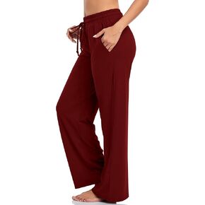 ADANIKI Sweatpants النساء اليوغا السراويل مع جيوب للنساء منامة العمل السراويل واسعة الساق الرباط السراويل لصالة المرأة in Kuwait