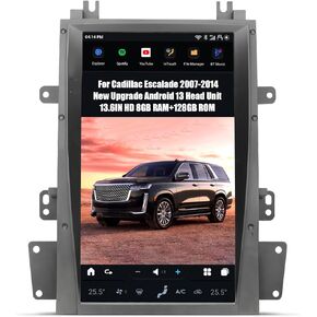 Android 13 Car Radio Head Unit for Cadillac Escalade 2007-2014, 13.6 Inch T-Style Car Multimedia Stereo Video Player GPS Navigation - 8+128GB