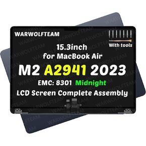 15.3inch Compatible with MacBook Air Mac14,15 A2941 2023 M2 MQKP3xx/A MQKQ3xx/A EMC 8301 Retina LCD 2880 x 1864 Screen Digitizer Replacement Complete Assembly(Space Gray) in Kuwait