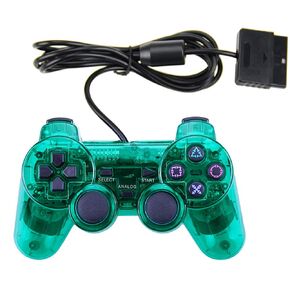 Funcilit Wired Controller لـ PS2 ، Gamepad Twin Twin Twin Frach الصدمة لـ Sony PlayStation 2 (أصفر)