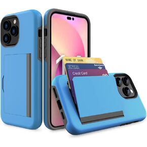 لـ iPhone 15 Pro Wallet - حالة وقائية على النمط مع حامل البطاقة (يحمل 5 بطاقات) - Rose Gold