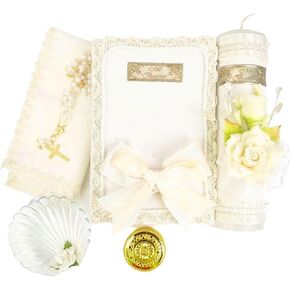 مجموعة شموع المعمودية 5 قطع للأولاد والبنات - Velas para bautizo - Vela de bautizo para niño - Vela para bautizo de niña - مجموعة شموع المعمودية الكاثوليكية للفتيات - مجموعة المعمودية قذيفة المعمودية الكتاب المقدس in Kuwait
