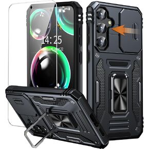 حالة خصوصية لـ Samsung Galaxy S25 Ultra ، مع حامي شاشة PEEP و HD مدمج [حماية من الدرجة العسكرية] علبة الهاتف المغناطيسي المضاد للتجسس لـ S25 Ultra 5G ، Black