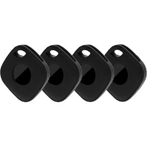 4PCS Case for Tile Mate 2024, Soft Silicone Skin Cover Shock-Absorbing Protective Case with Carabiner Accessories (Black+Blue+Red+White)