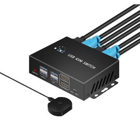 2 كمبيوتر 2 شاشات لأجهزة الكمبيوتر تشارك شاشة مزدوجة و 4 USB3.0 kVM Switchport