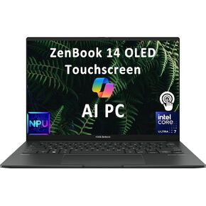 Asus Zenbook 14 Pro Oled Q425 Business Business Captop (14 "FHD+ Touchscreen ، 100 ٪ DCI-P3 500 NITS ، Intel Ultra 7 155H (> I7-13700H) ، 16GB LPDDR5X-7467MH ، 1TB SSD) AI ، 11 برو ، رمادي