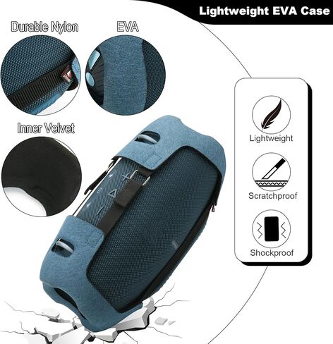 Txesign Travel Carning Eva Case لـ JBL Xtreme 4 مكبر صوت محمول ، حامل حاملة غلاف واقية باستبدال CASE مع حزام كتف قابل للتعديل (أسود) in Kuwait