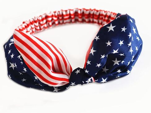 Women Elastic Flag Headband with Bow Hair Band for 4th of July Headbands Head Wrap Hair Accessories TS2020 (Baby + Adult Rabbit) in Kuwait