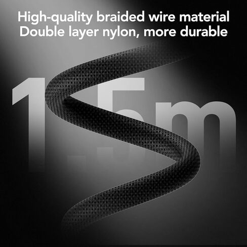 65W GAN CHARGER FAST WALL CHARGER مع 2 منافذ USB-C & 1 USB-A ، محول امتداد النايلون بطول 5 أقدام-شحن عالي السرعة لأجهزة iPhone و iPad و MacBook و Samsung Galaxy والمزيد من الأجهزة (Black & Green) in Kuwait