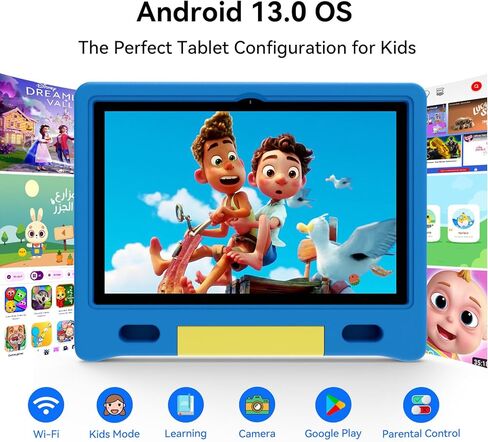 جهاز لوحي apolosign Kids ، 10 بوصة Android 13 Tablet للأطفال ، التخزين القابل للتوسيع ، عمر البطارية الطويل ، واي فاي ، البلوتوث ، علبة مقاومة للإسقاط ، شاشة عالية الدقة ، للأطفال الصغار والأطفال (الوردي) in Kuwait