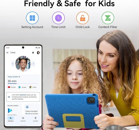 جهاز لوحي apolosign Kids ، 10 بوصة Android 13 Tablet للأطفال ، التخزين القابل للتوسيع ، عمر البطارية الطويل ، واي فاي ، البلوتوث ، علبة مقاومة للإسقاط ، شاشة عالية الدقة ، للأطفال الصغار والأطفال (الوردي) in Kuwait