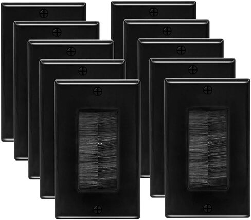 10 لوحة جدار الفرشاة ، كابل عصابة واحد يمر عبر غطاء الجدار لإدارة الكابلات ، كابلات الجهد المنخفض ، تلفزيون الجدار ، أبيض in Kuwait